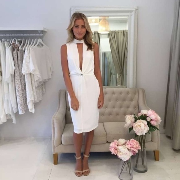 Bec + Bridge Dress Liberty Twist Cut Out Midi In White